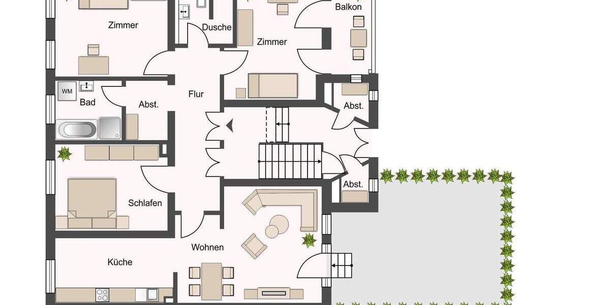 2015 Sanierte Denkmalwohnung mit Gartenanteil, Balkon & Stellplatz 4 zimmer