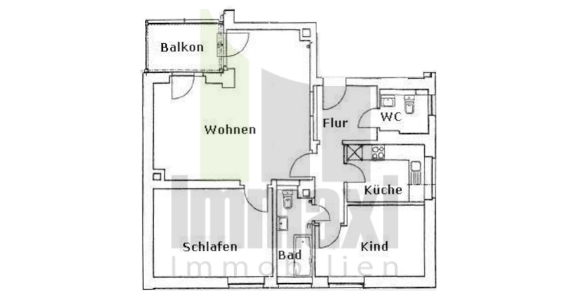 WAHREN + 3 RAUM WOHNUNG + BALKON + GÄSTE WC FREI AM MÄRZ 2026 - Etagenwohnung Leipzig Nordwest | Angebot:24782792