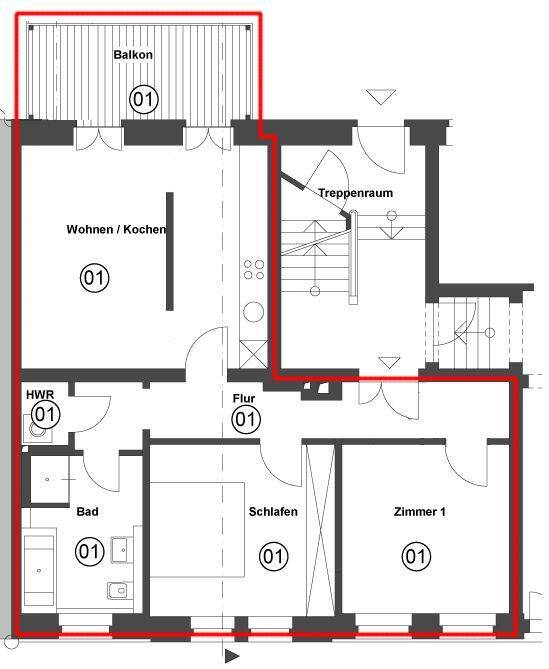 Neuwertige 3 Zimmer Wohnung mit großem Balkon