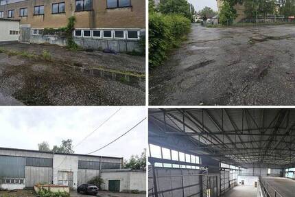 2 freist., pfeilerfreie Hallen in ruhiger Lage mit Büro-& Lagerebenen + ca. 2.500 m² Freifläche mgl. zimmer