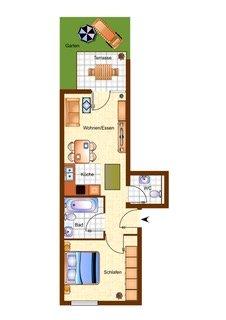 Terrassenwohnung Leipzig Mitte - 2 Zimmer, 53 m&sup2;, 178.000&euro; | Angebot:26255942