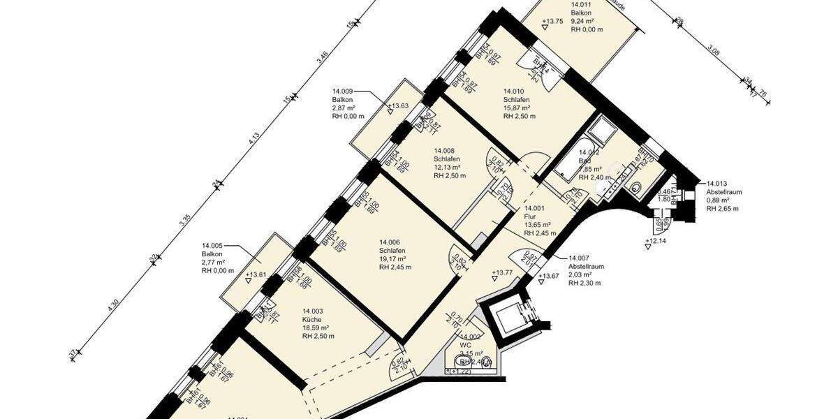 ZentrumOst - Tolle 4 Zi.-Whg., 3 Balkone, Parkett, FuBoHeizg., Lift -vermietet 4 zimmer