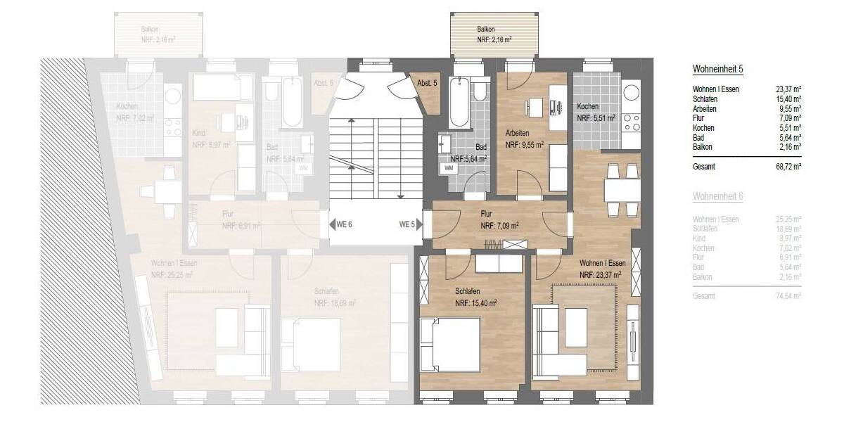 Etagenwohnung Leipzig Volkmarsdorf - 3 Zimmer, 68 m&sup2;, 190.830&euro; | Angebot:25999018