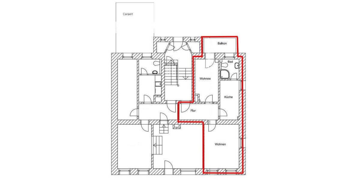 Etagenwohnung Leipzig Holzhausen - 2 Zimmer, 43 m&sup2;, 490&euro; | Angebot:26864484