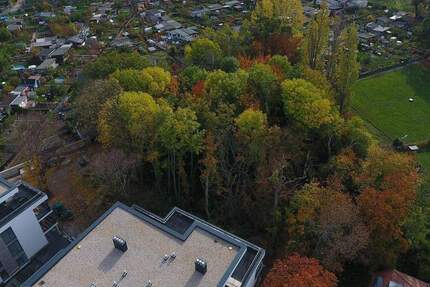 BLICK in den AUENWALD NEUBAU mit 5-Zimmern 70m² WOHNEN 2 x TERRASSEN KAMIN 2 x TG-SP ca. 7.000m² eingezäunter Gemeinschaftsgarten 5 zimmer
