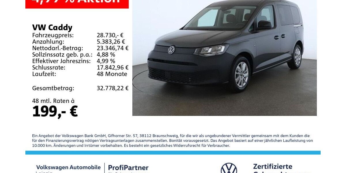 VW Caddy 8.679 km 28.560 &euro; Leipzig 04178