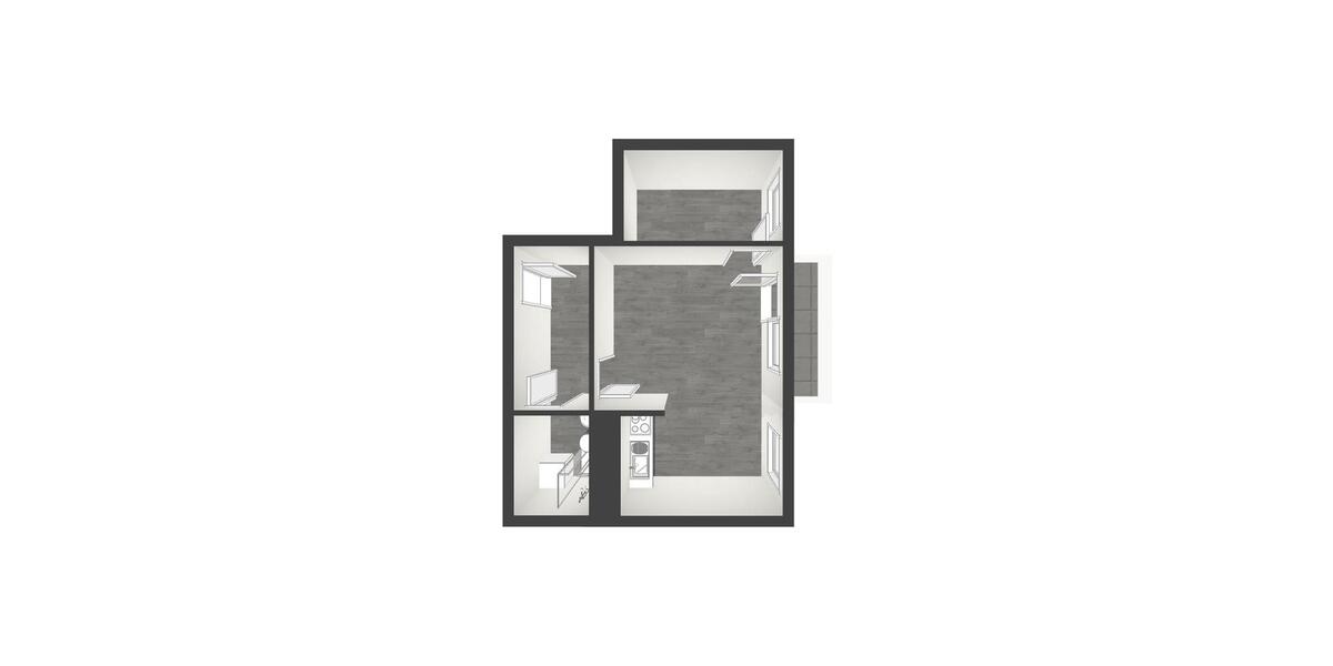 Etagenwohnung Leipzig Lausen-Grünau - 2 Zimmer, 43 m&sup2;, 433&euro; | Angebot:26101444