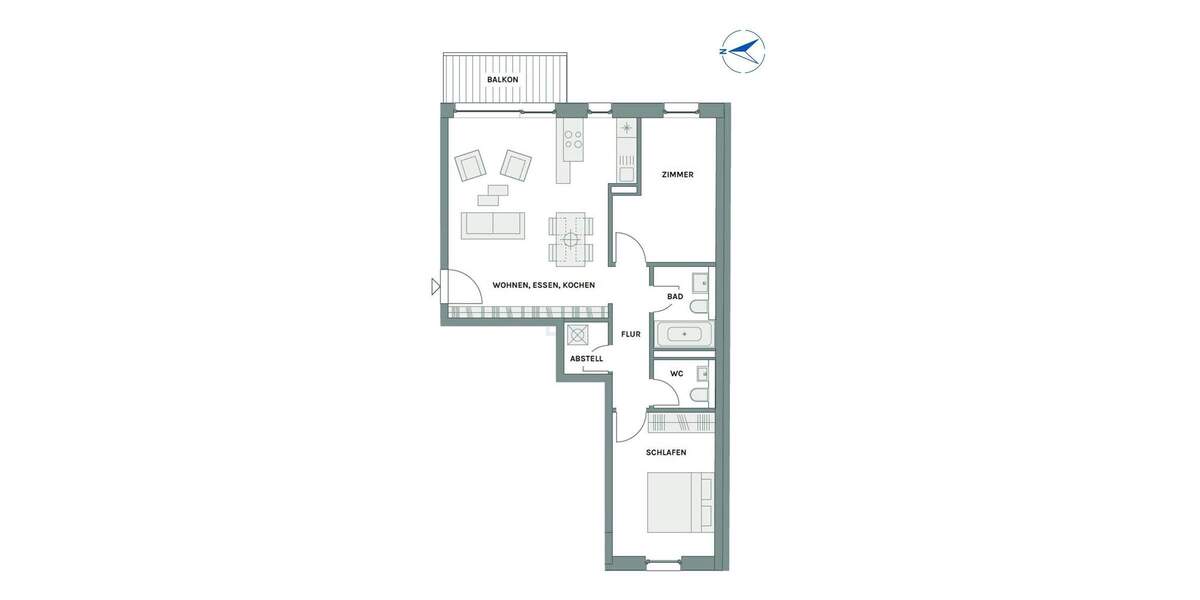 NEUBAUPROJEKT LANGE 30 - 3-Raum-Wohnung mit Balkon und harmonischer Raumgestaltung 3 zimmer