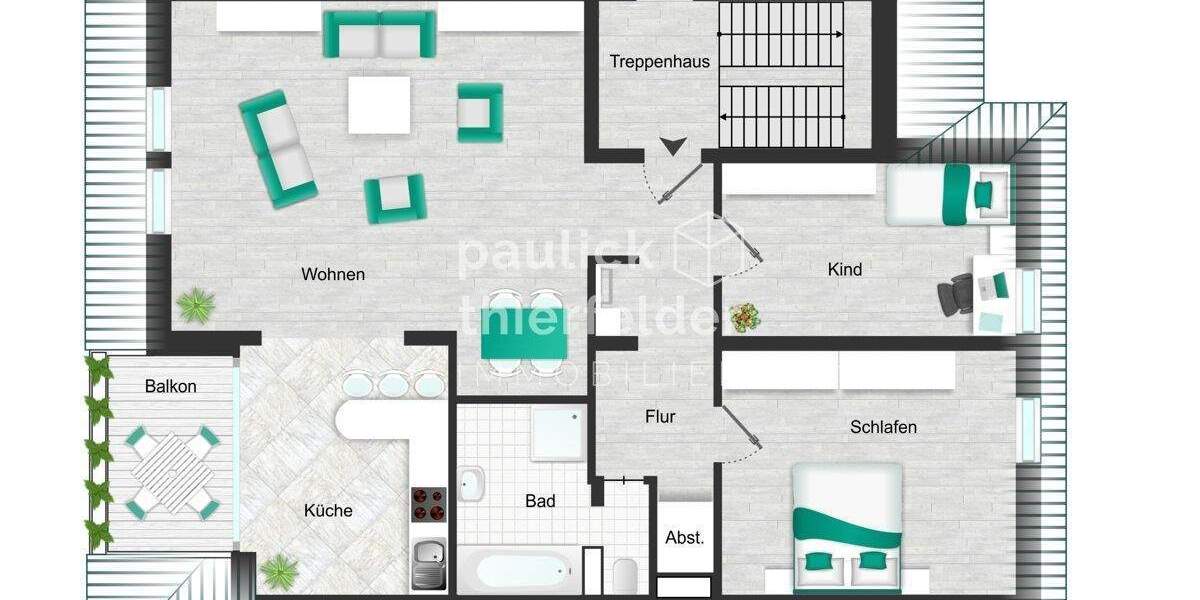 Etagenwohnung Leipzig Holzhausen - 3 Zimmer, 83 m&sup2;, 184.500&euro; | Angebot:24835360