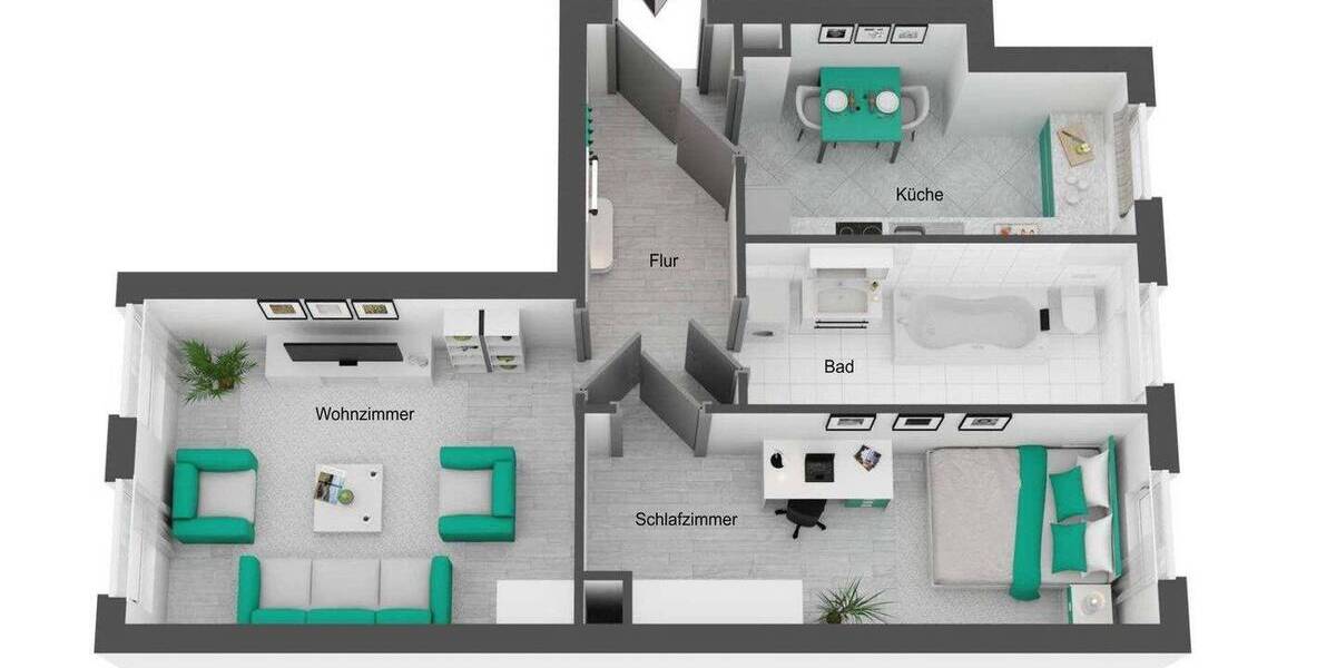 Etagenwohnung Leipzig Möckern - 2 Zimmer, 52 m&sup2;, 665&euro; | Angebot:26595528