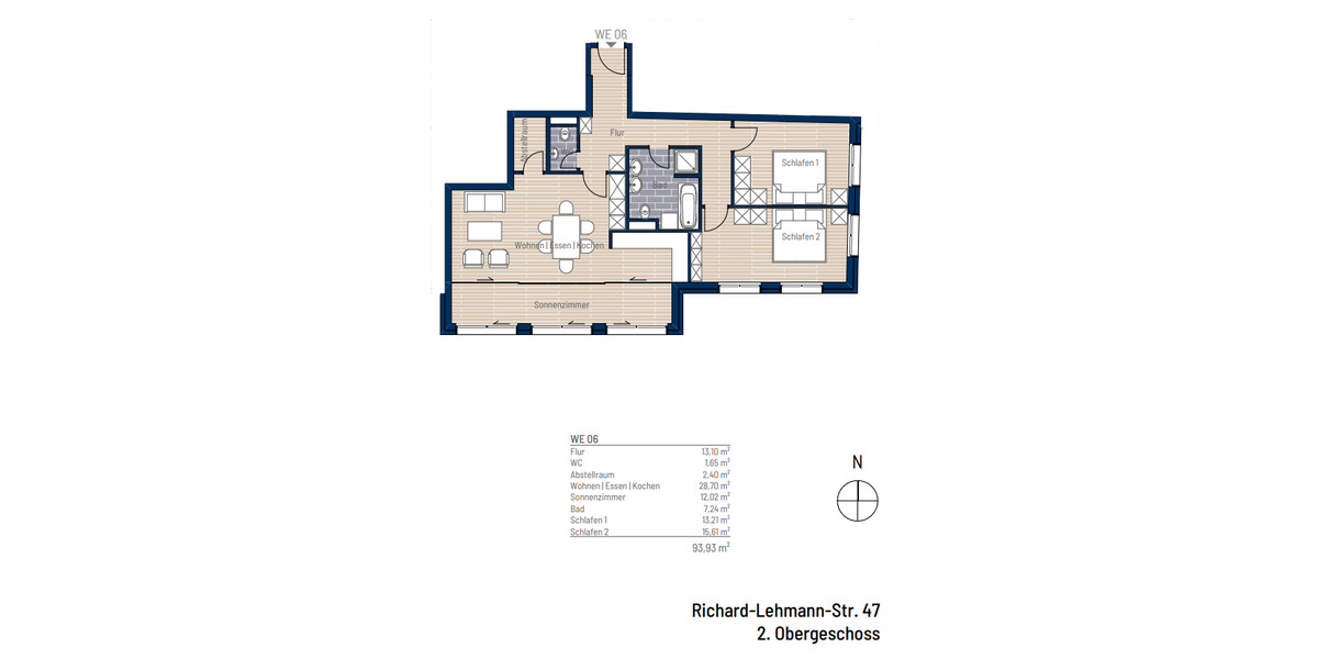 Etagenwohnung Leipzig Südvorstadt - 3 Zimmer, 94 m&sup2;, 471.830&euro; | Angebot:26043635