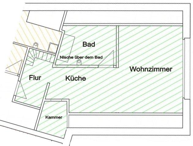 Dachgeschoßwohnung Schkeuditz - 1 Zimmer, 42 m&sup2;, 419&euro; | Angebot:26195911