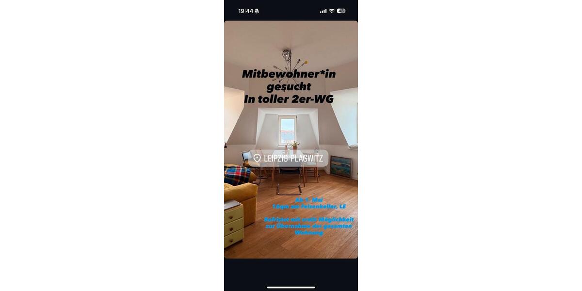 Dachgeschoßwohnung Leipzig Altwest - 3 Zimmer, 79 m&sup2;, 550&euro; | Angebot:26354879