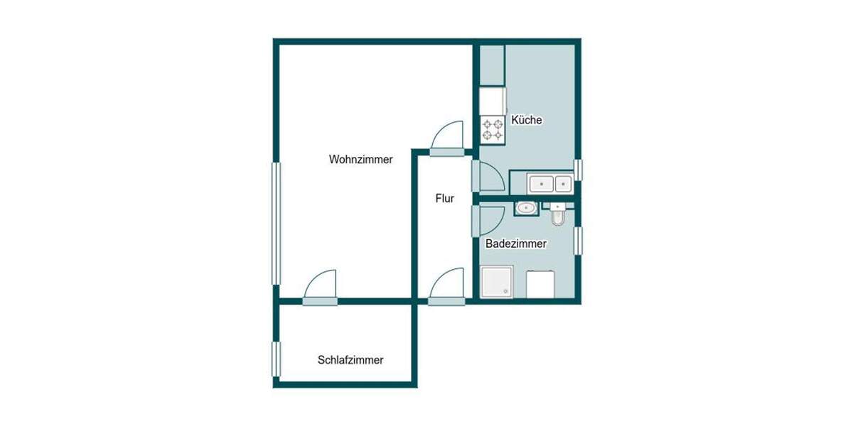 Etagenwohnung Zwenkau - 2 Zimmer, 42 m&sup2;, 59.000&euro; | Angebot:25782152