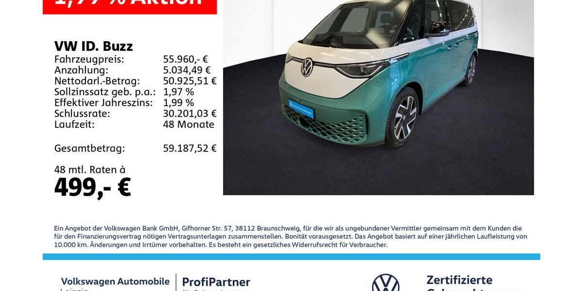 VW ID. Buzz 5.397 km 47.950 &euro; Leipzig 04178