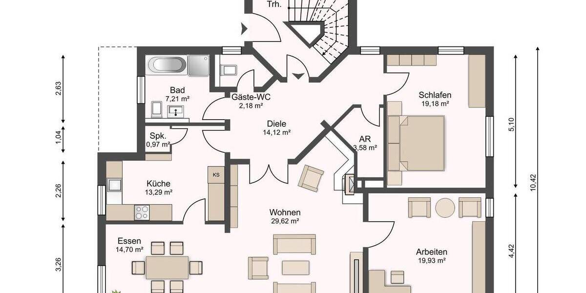 Etagenwohnung Leipzig Liebertwolkwitz - 4 Zimmer, 120 m&sup2;, 329.000&euro; | Angebot:26527659