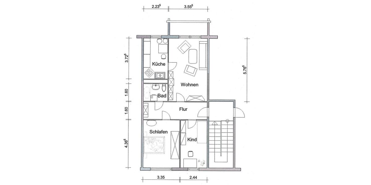 Etagenwohnung Borna - 2.5 Zimmer, 67 m&sup2;, 336&euro; | Angebot:26617978