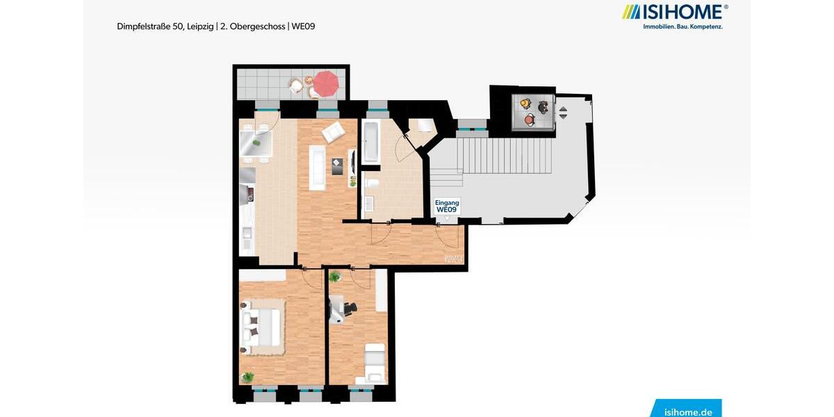 Etagenwohnung Leipzig Nordost - 3 Zimmer, 81 m&sup2;, 1.014&euro; | Angebot:25306536