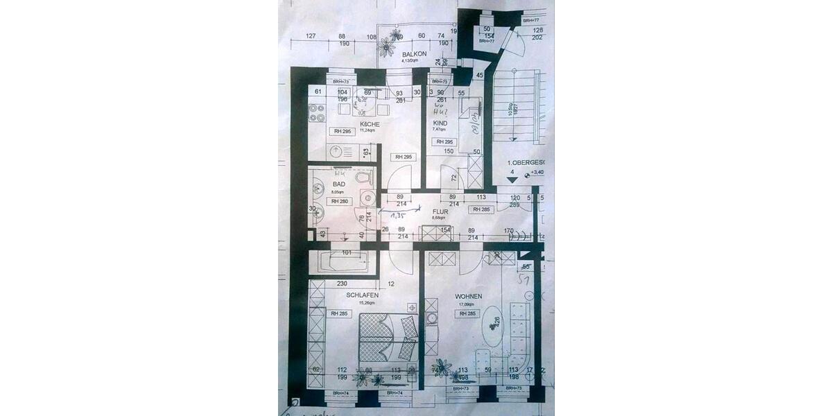 Etagenwohnung Leipzig Mitte - 3 Zimmer, 70 m&sup2;, 1.250&euro; | Angebot:25931375
