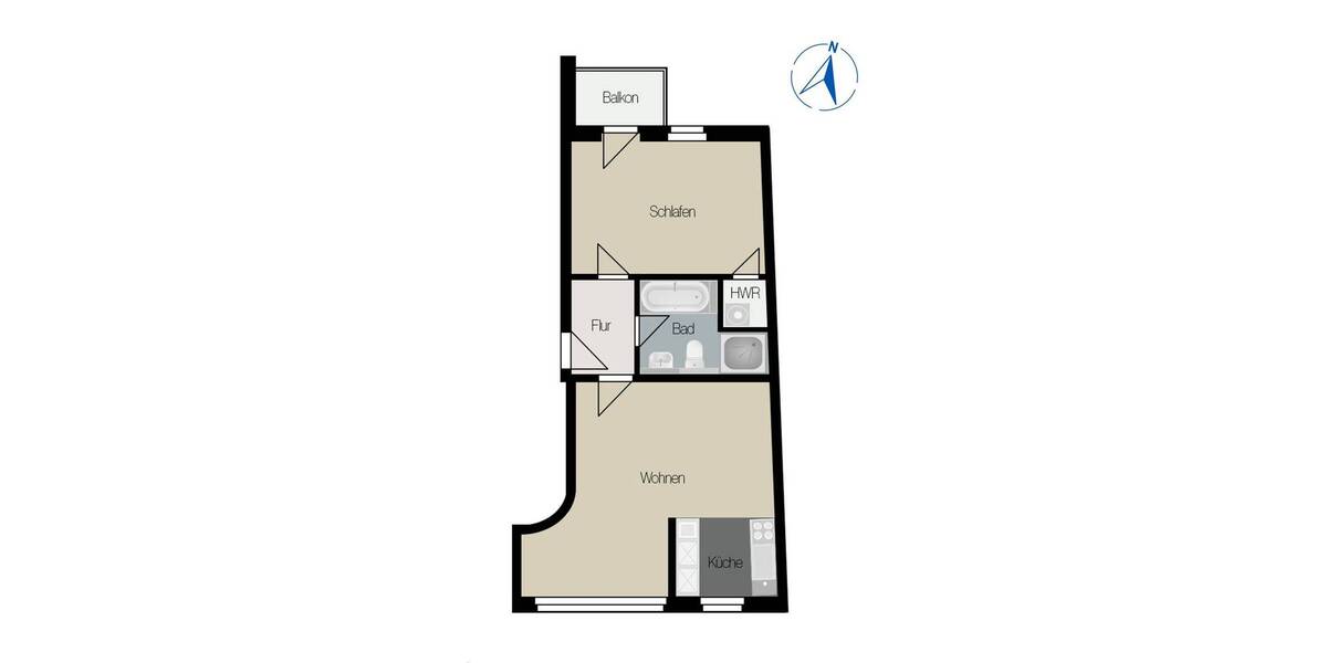 Etagenwohnung Leipzig Altlindenau - 2 Zimmer, 61 m&sup2;, 350.000&euro; | Angebot:26390570