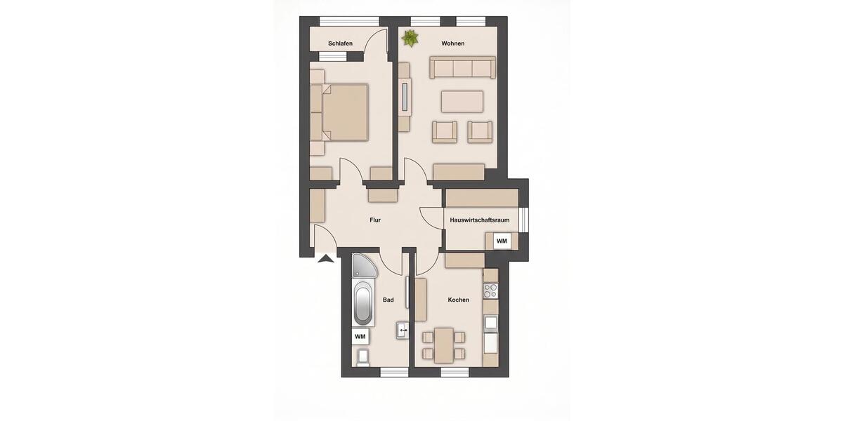 Hochparterre Böhlen - 2 Zimmer, 63 m&sup2;, 530&euro; | Angebot:26477152