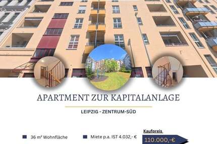Wohnung Leipzig / Leipzig Zentrum-Süd Süd - 1 Zimmer, 36 m&sup2;, 110.000&euro; | Angebot:26358345