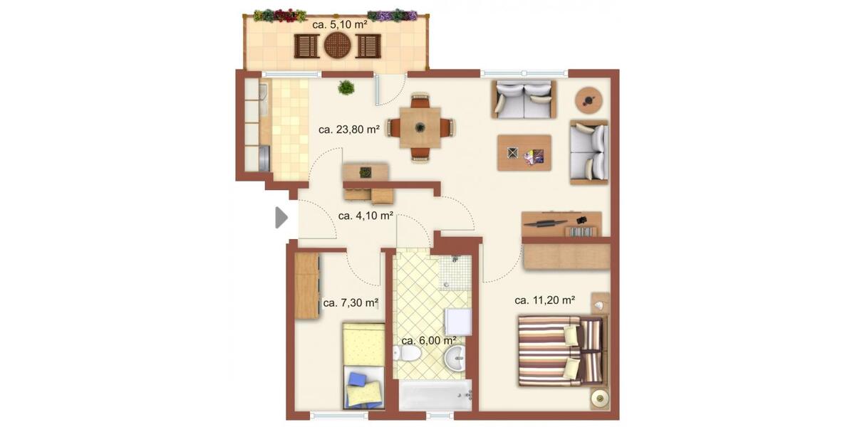 Etagenwohnung Bad Dürrenberg - 3 Zimmer, 54 m&sup2;, 360&euro; | Angebot:26194057