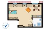 Dachgeschoßwohnung Leipzig Nord - 1 Zimmer, 35 m&sup2;, 243&euro; | Angebot:25979427
