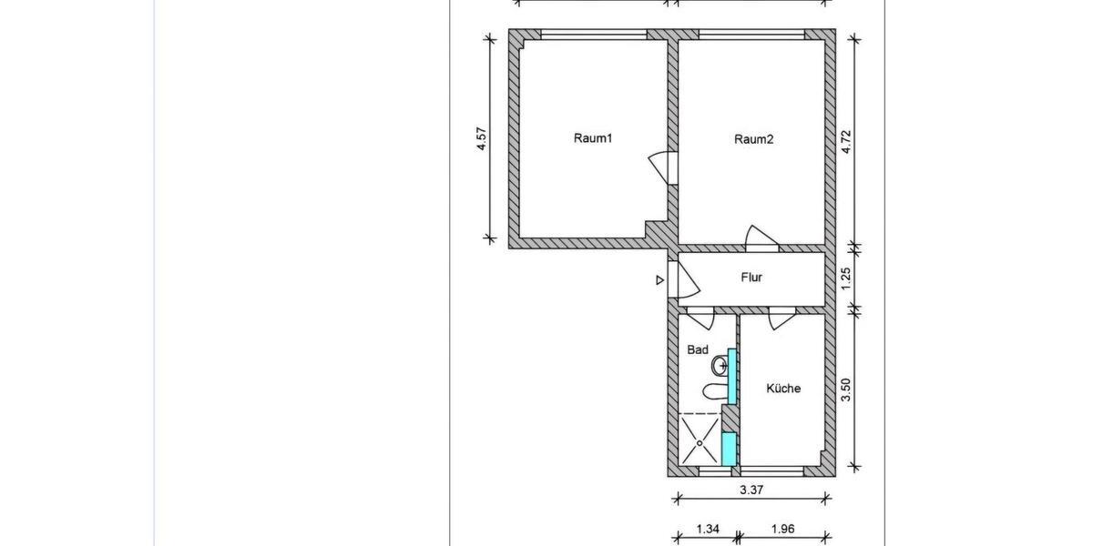 Etagenwohnung Leipzig Süd - 2 Zimmer, 46 m&sup2;, 472&euro; | Angebot:26505895
