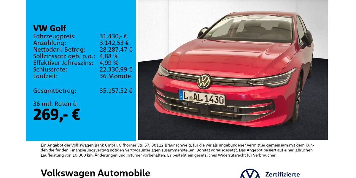 VW Golf 5.500 km 31.430 &euro; Leipzig 04178
