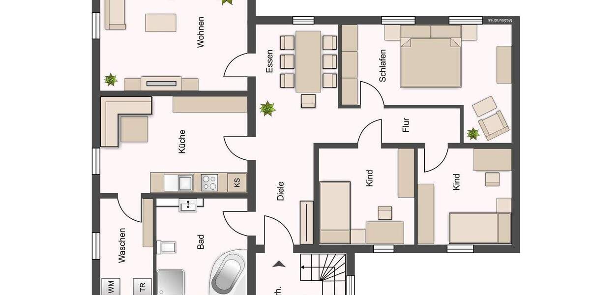 Etagenwohnung Schönwölkau Gollmenz - 4 Zimmer, 140 m&sup2;, 1.372&euro; | Angebot:25372610