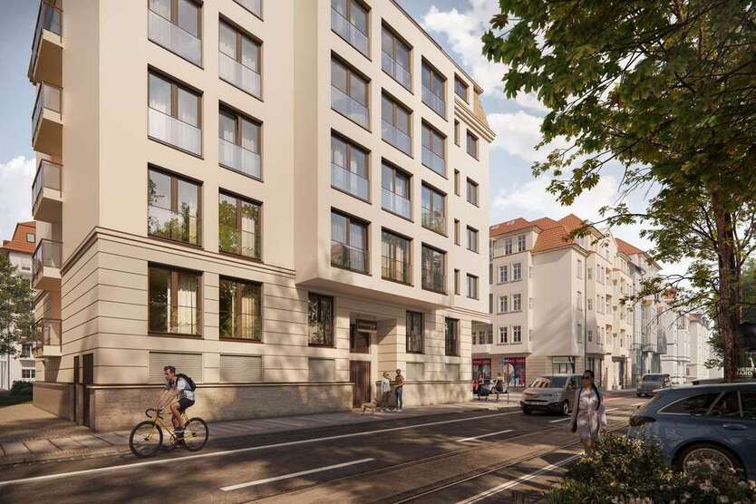 129 m² große DG-MaisonetteWohnung mit einmaligem Dachgarten in der Südvorstadt. Neubau KfW 40