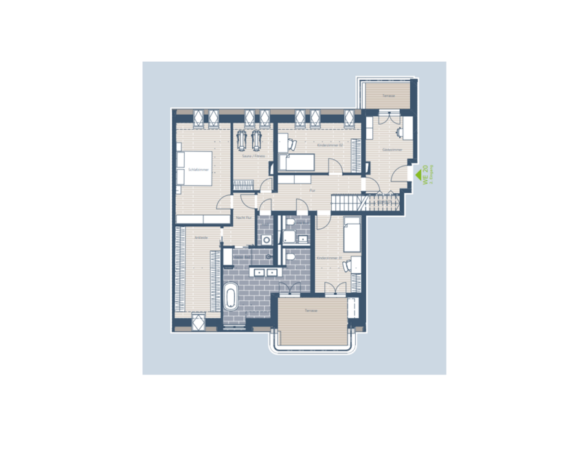 *ERSTBEZUG* Über 220 m² gr. Penthouse-Whg., 3 Terrassen, Maisonette, Blick zum Wasser, in Schleußig 7.5 zimmer