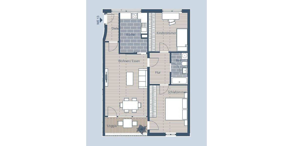 Etagenwohnung Leipzig Lindenau - 3 Zimmer, 75 m&sup2;, 255.120&euro; | Angebot:26029420