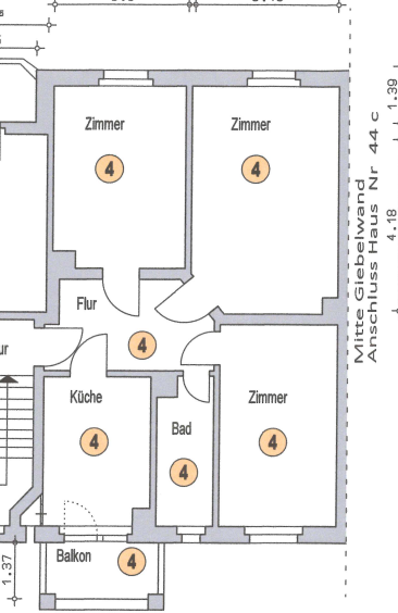 Etagenwohnung Leipzig Dölitz-Dösen - 3 Zimmer, 70 m&sup2;, 166.310&euro; | Angebot:24342246