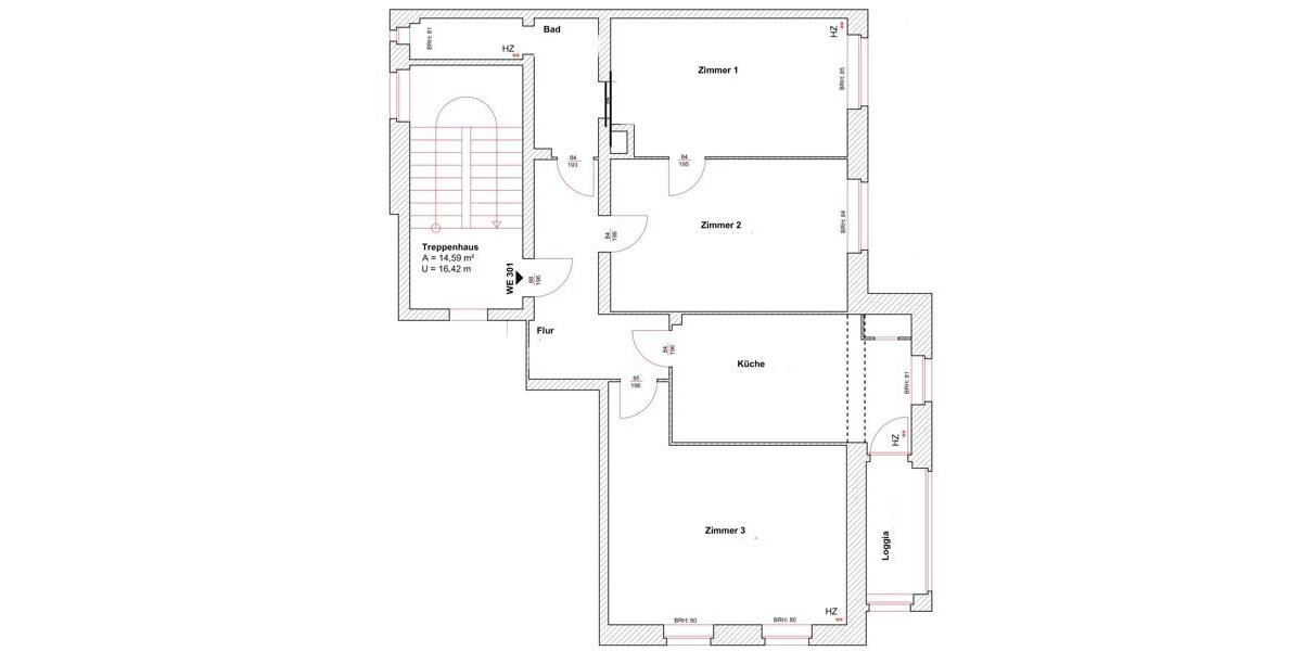 Etagenwohnung Leipzig Nordost - 3 Zimmer, 97 m&sup2;, 814&euro; | Angebot:25881870