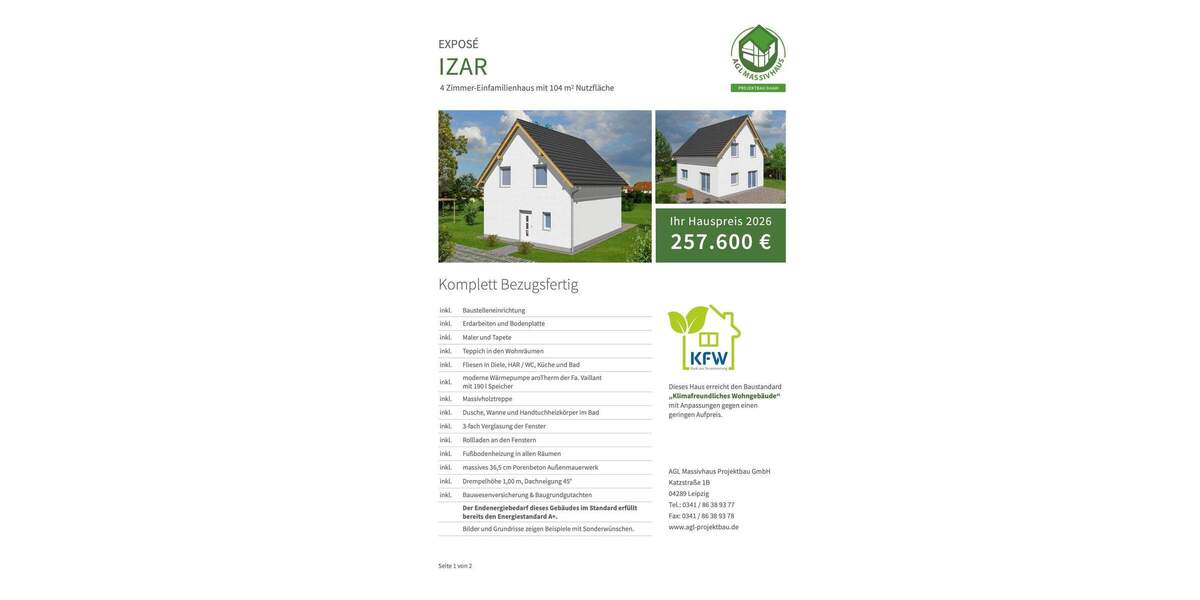 Einfamilienhaus Taucha - 4 Zimmer, 104 m&sup2;, 424.400&euro; | Angebot:25740357