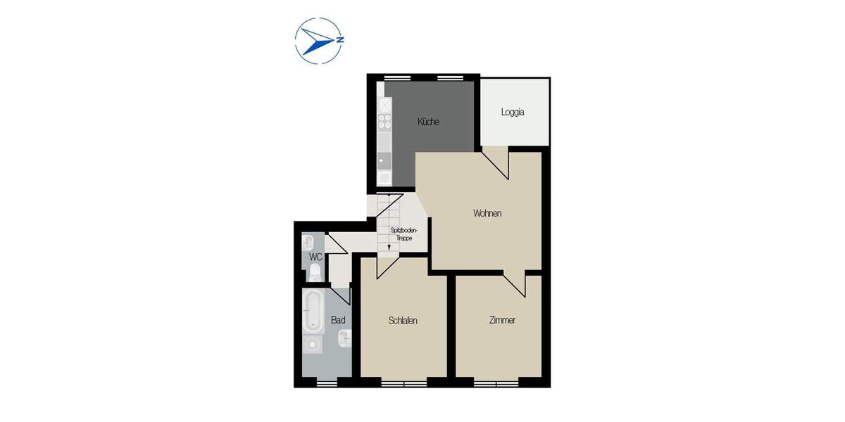 Etagenwohnung Leipzig Gohlis-Mitte - 3 Zimmer, 72 m&sup2;, 249.000&euro; | Angebot:25684329
