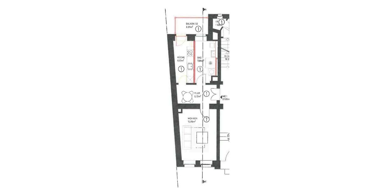 Etagenwohnung Leipzig Ost - 1 Zimmer, 37 m&sup2;, 550&euro; | Angebot:26455733