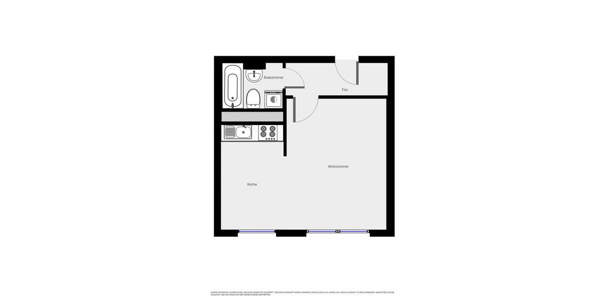 Etagenwohnung Leipzig West - 1 Zimmer, 33 m&sup2;, 327&euro; | Angebot:24752112