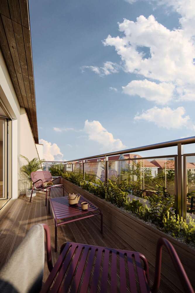 129 m² große DG-MaisonetteWohnung mit einmaligem Dachgarten in der Südvorstadt. Neubau KfW 40