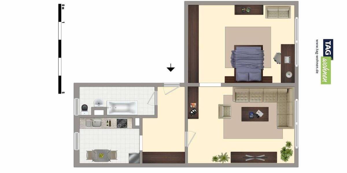 Etagenwohnung Zwenkau Kotzschbar - 2 Zimmer, 47 m&sup2;, 345&euro; | Angebot:26433639