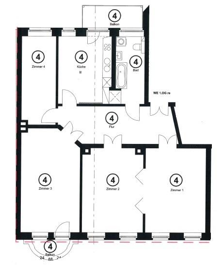 Etagenwohnung Leipzig Zentrum-Nord - 4 Zimmer, 129 m&sup2;, 430.000&euro; | Angebot:26596136