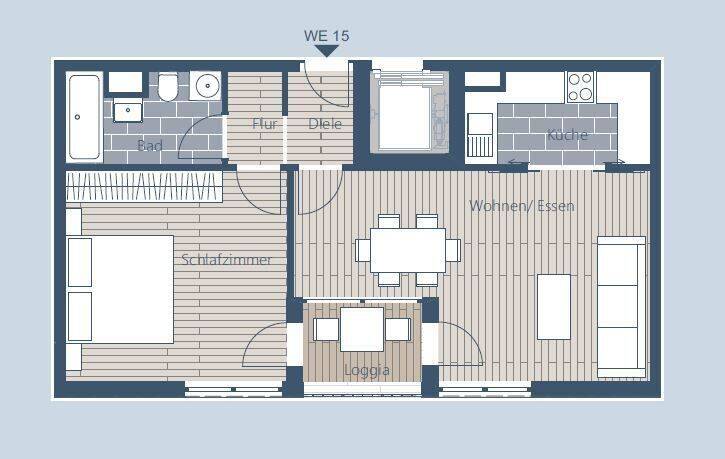 Etagenwohnung Leipzig Lindenau - 2 Zimmer, 54 m&sup2;, 162.600&euro; | Angebot:26472306