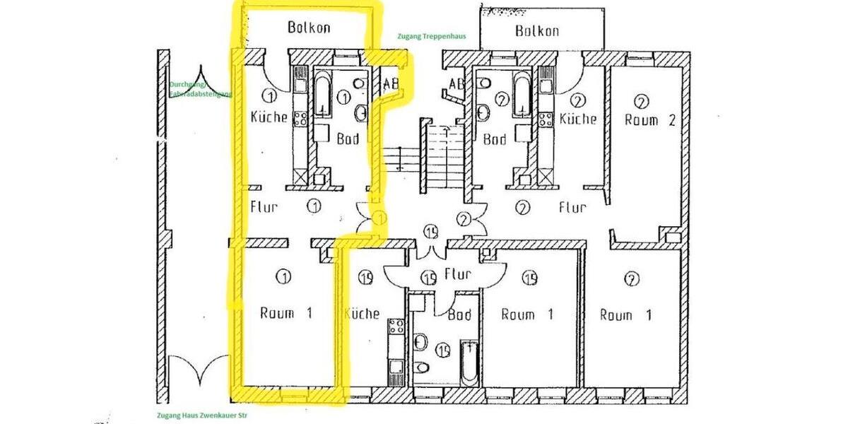 Hochparterre Leipzig Süd - 2 Zimmer, 49 m&sup2;, 129.000&euro; | Angebot:26397901