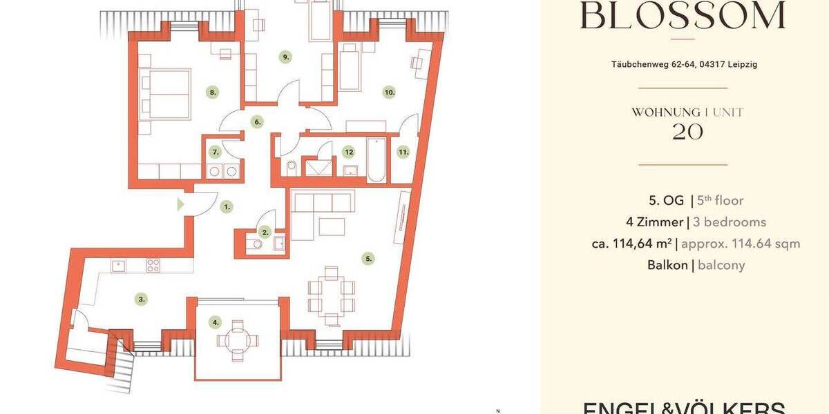 Etagenwohnung Leipzig Zentrum-Ost - 4 Zimmer, 115 m&sup2;, 630.000&euro; | Angebot:26208425