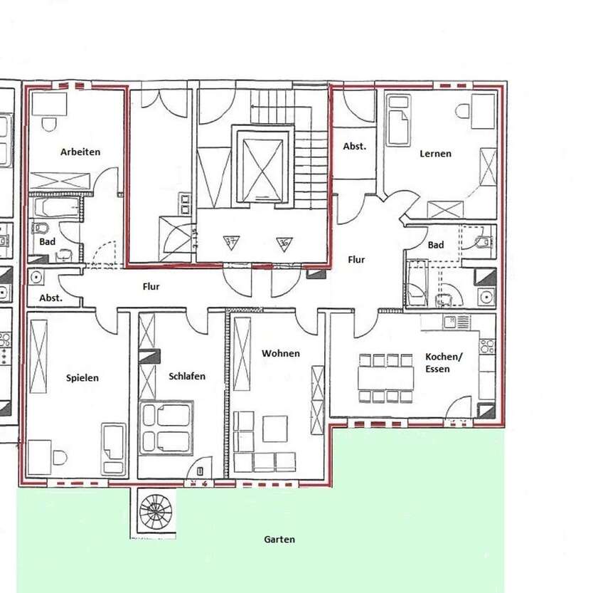 Wohnen wie im Haus: 5 Zimmer mit Gartenparadies mitten in der Südvorstadt 5 zimmer