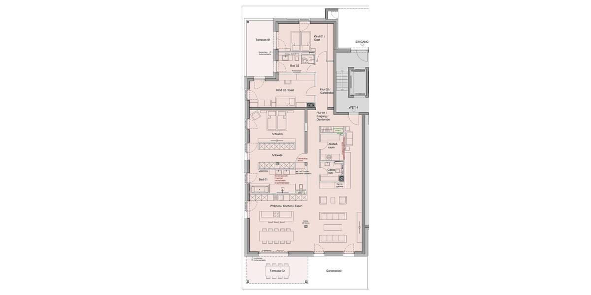 NEUBAU mit 5-Zimmern 70m² WOHNEN 2 x TERRASSEN BLICK in den AUENWALD KAMIN 2 x TG-SP ca. 7.000m² eingezäunter Gemeinschaftsgarten 5 zimmer