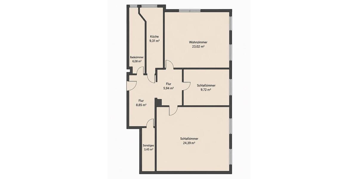 Hochparterre Leipzig Altwest - 3 Zimmer, 91 m&sup2;, 319.000&euro; | Angebot:27132285