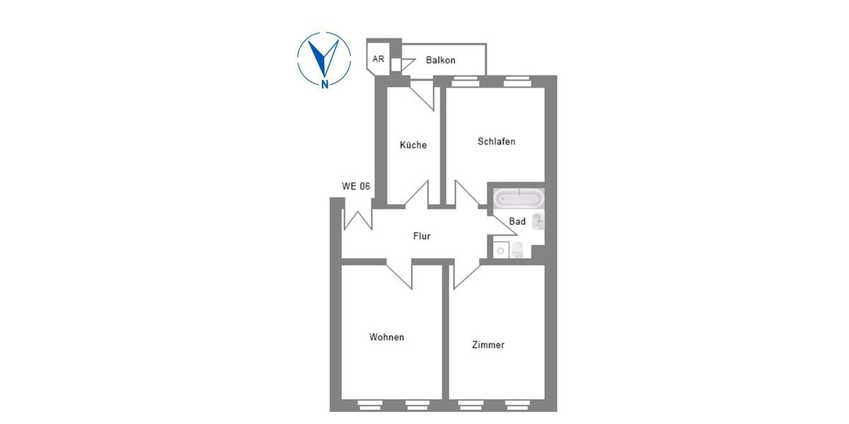 Etagenwohnung Leipzig Mitte - 3 Zimmer, 78 m&sup2;, 1.250&euro; | Angebot:25987668